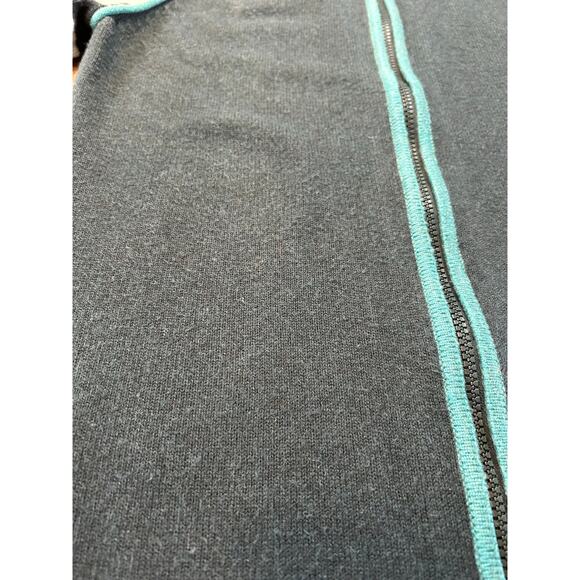 SmartWool Zip Cardigan Deep Green & Stripe Sleeve Sz L Merino SWO19272 - Picture 2 of 12